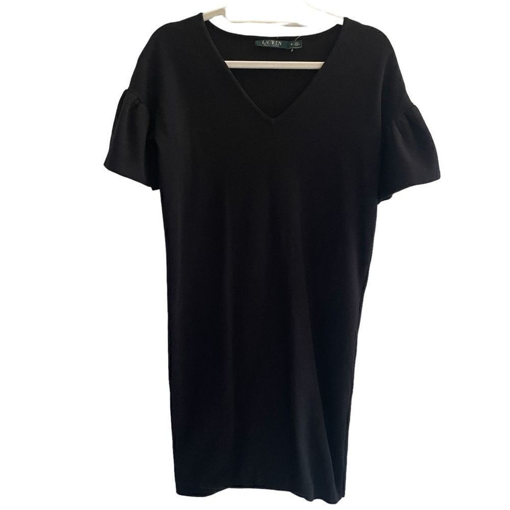 Lauren Ralph Lauren Black Short Sleeve Knit Career Dress Women’s Size Small 4 6